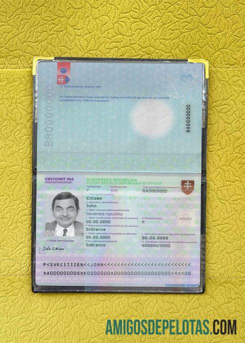 Eslováquia Passaporte Versão 3 Photolook amostra